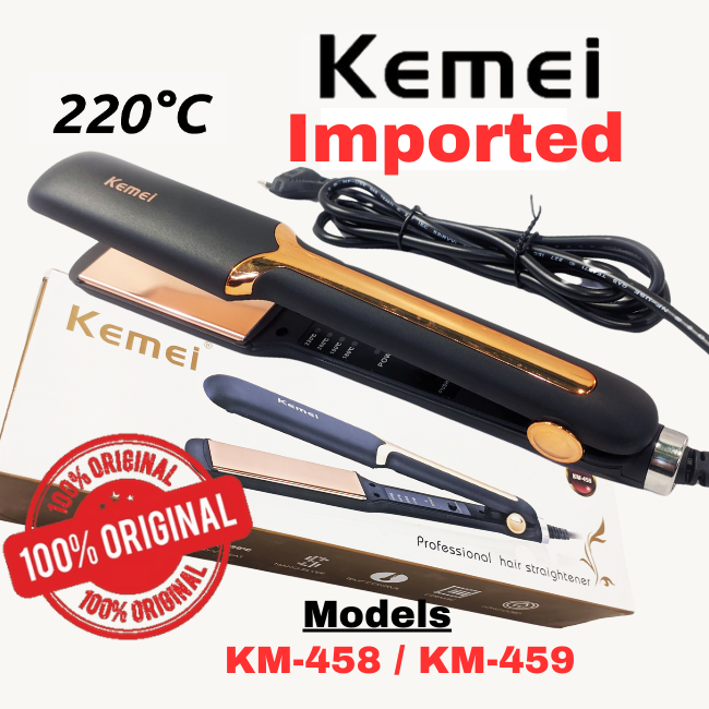 Kemei Professional Ceramic Hair Straightener – Wet & Dry Flat Iron, Fast Heating