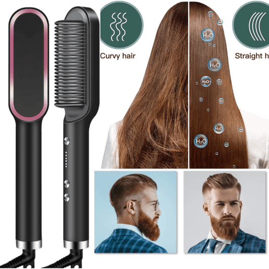 Hair Straightener Brush - RING Curly Hair Straightener Hair Silky Straightening Comb - My Store
