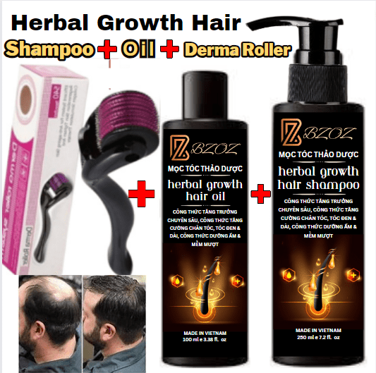 Herbal Hair Growth Shampoo | Herbal Growth Oil | Derma Roller - My Store